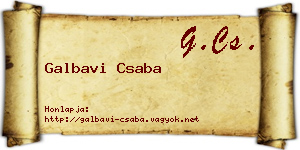 Galbavi Csaba névjegykártya